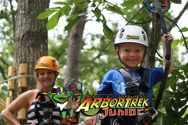 Cody crossing ArborTrek Junior Treetop Obstacle Course